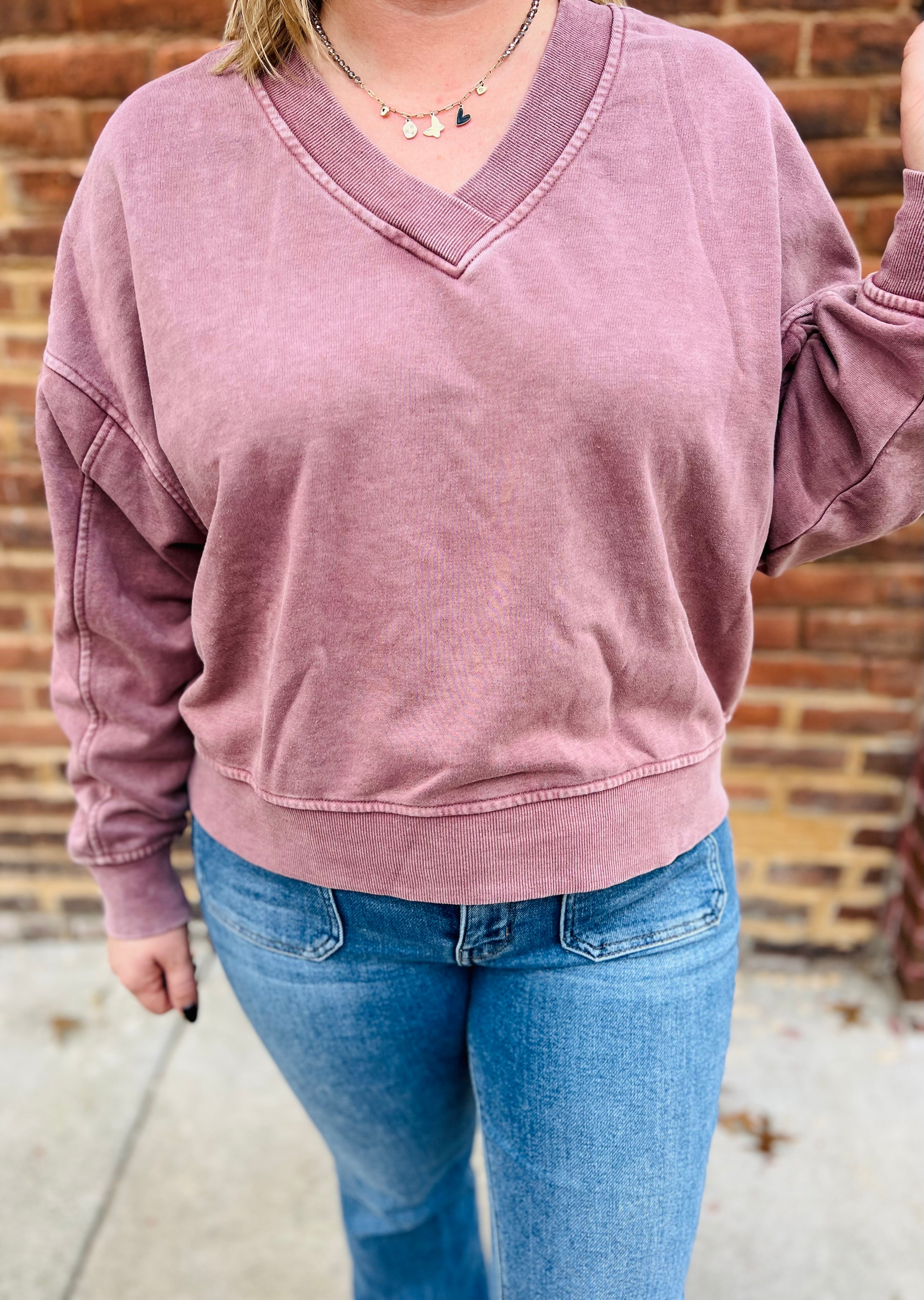 Spiced Chai v-neck sweatshirt