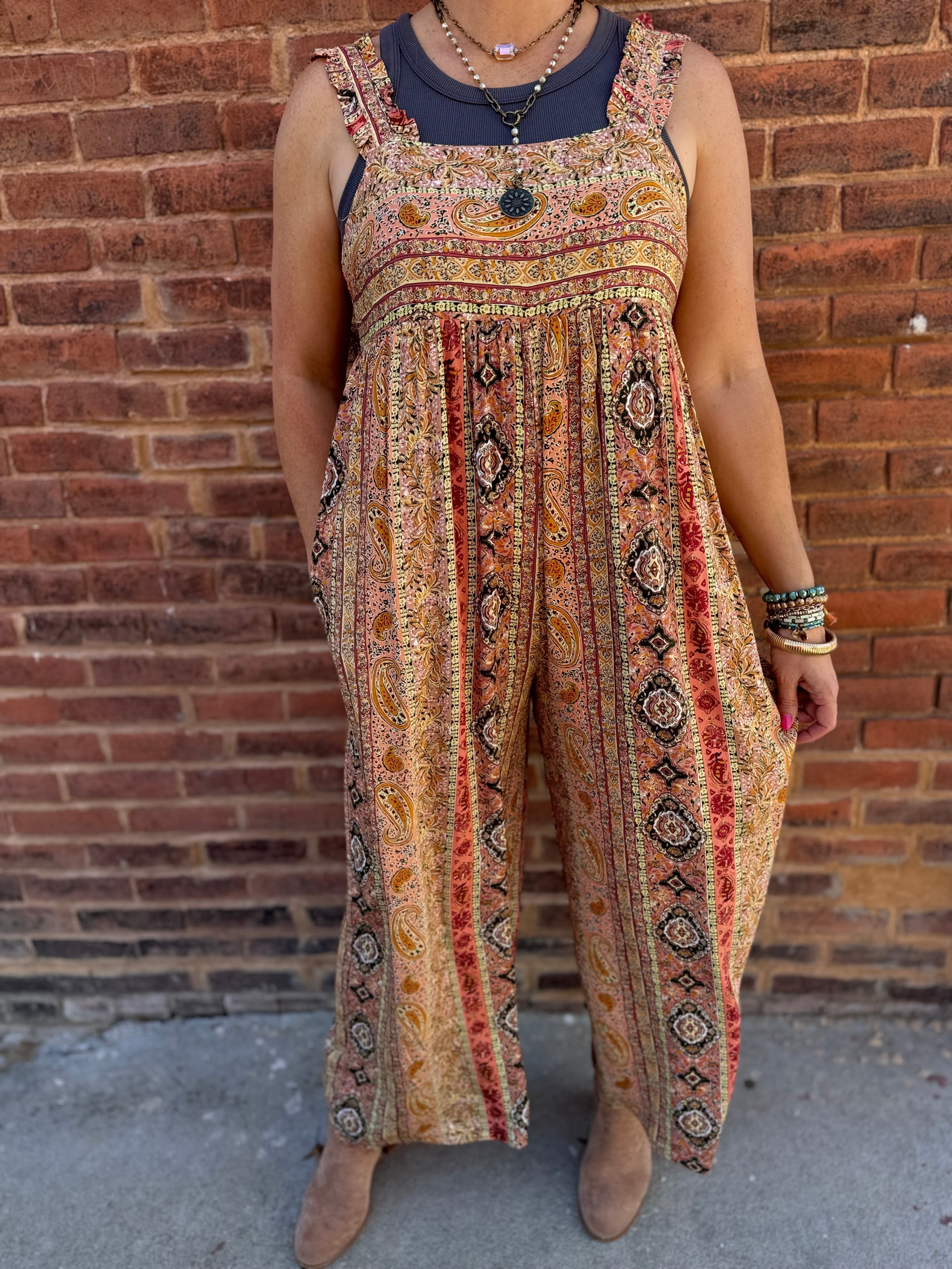 Boho Rust Overalls