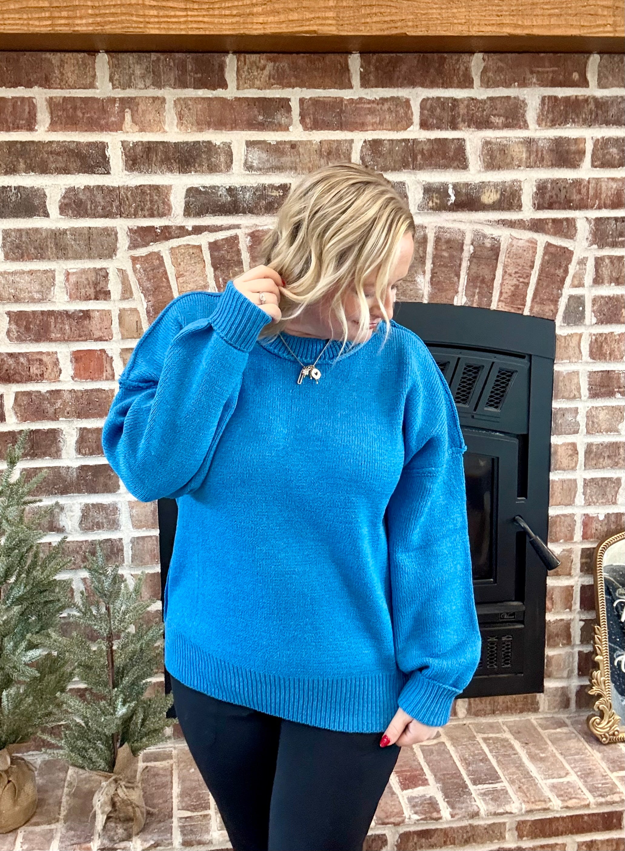 Blue oversized Sweater