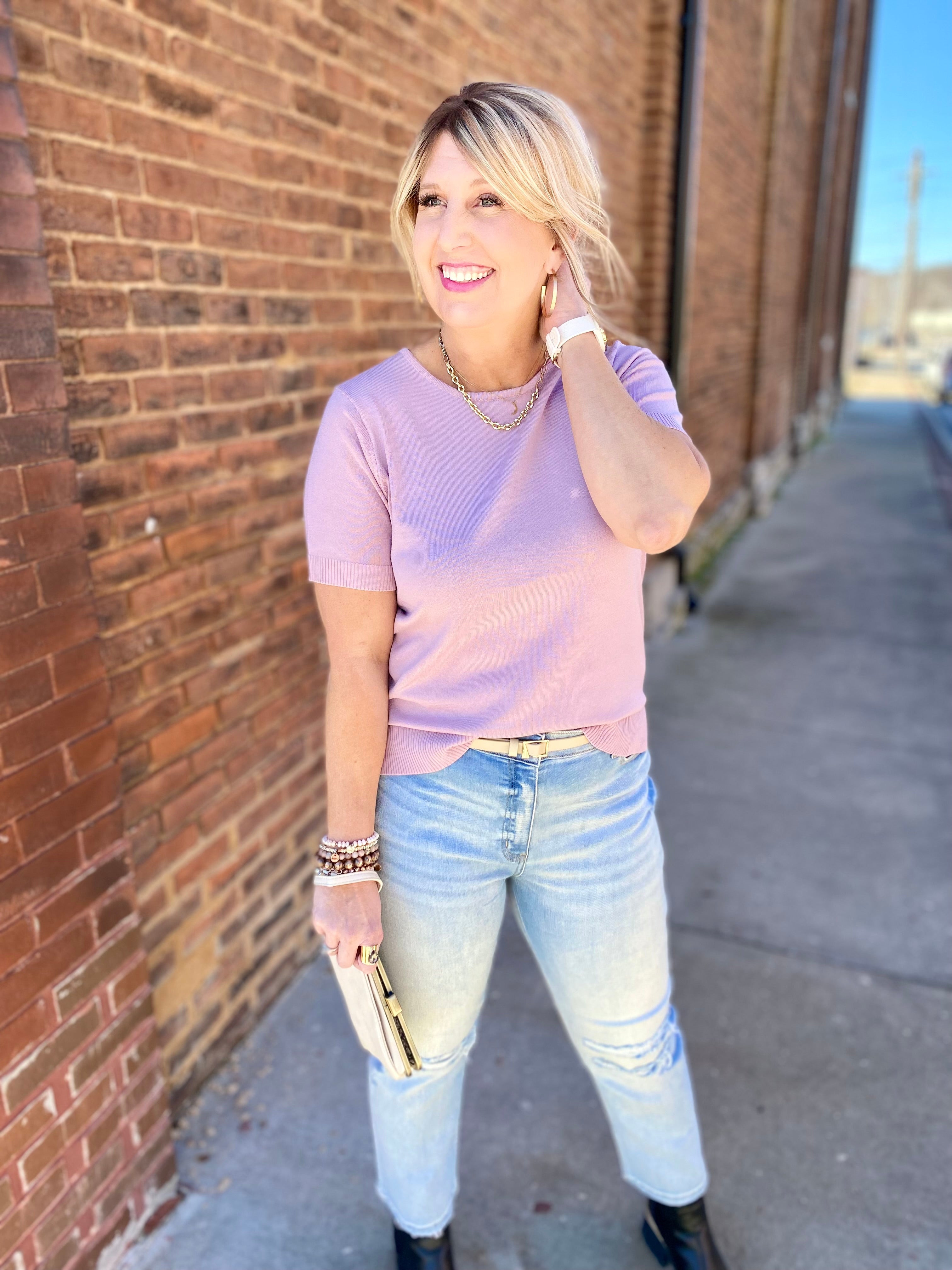 Dusty Lilac Pullover Top