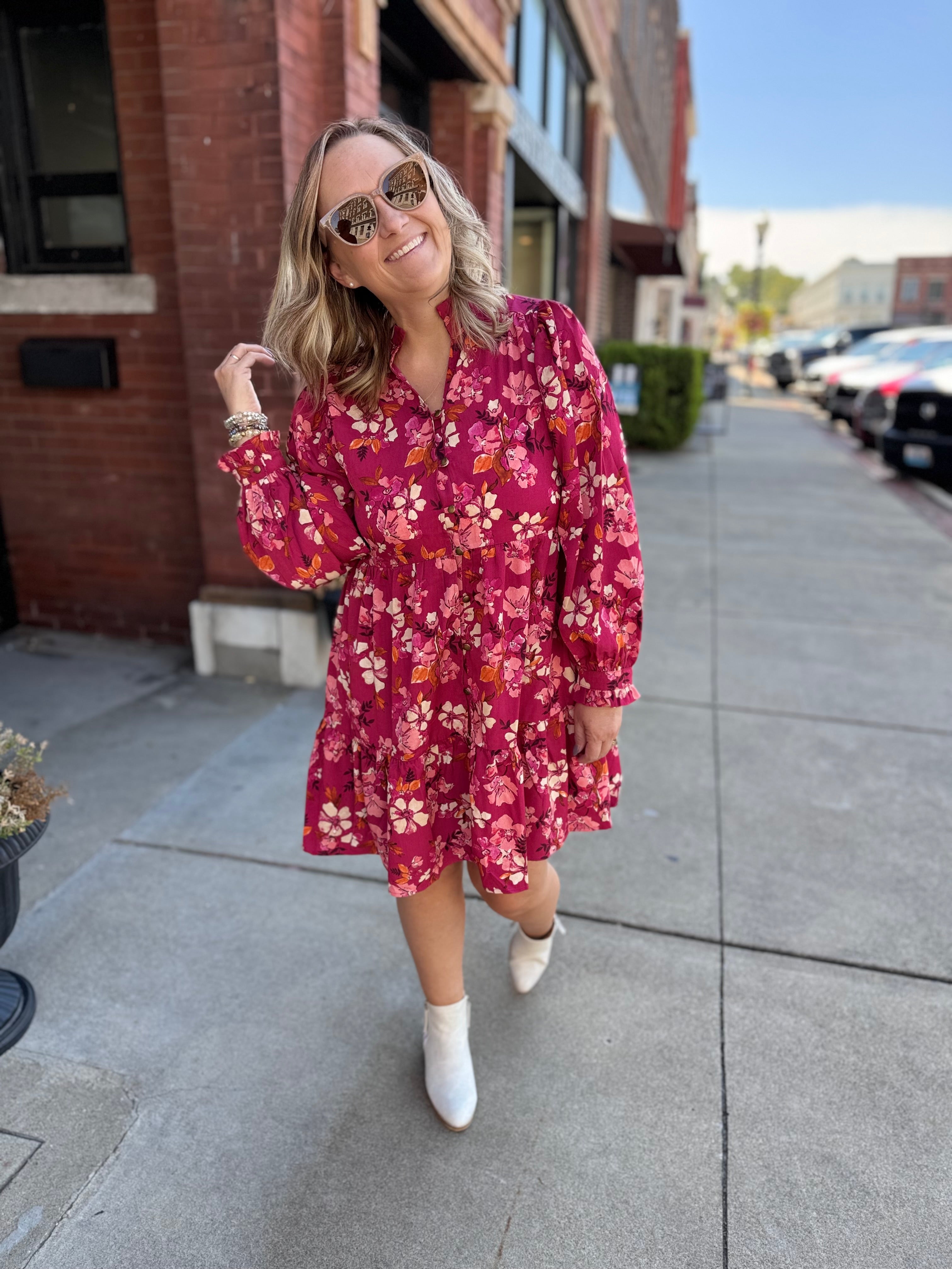 fall floral dress