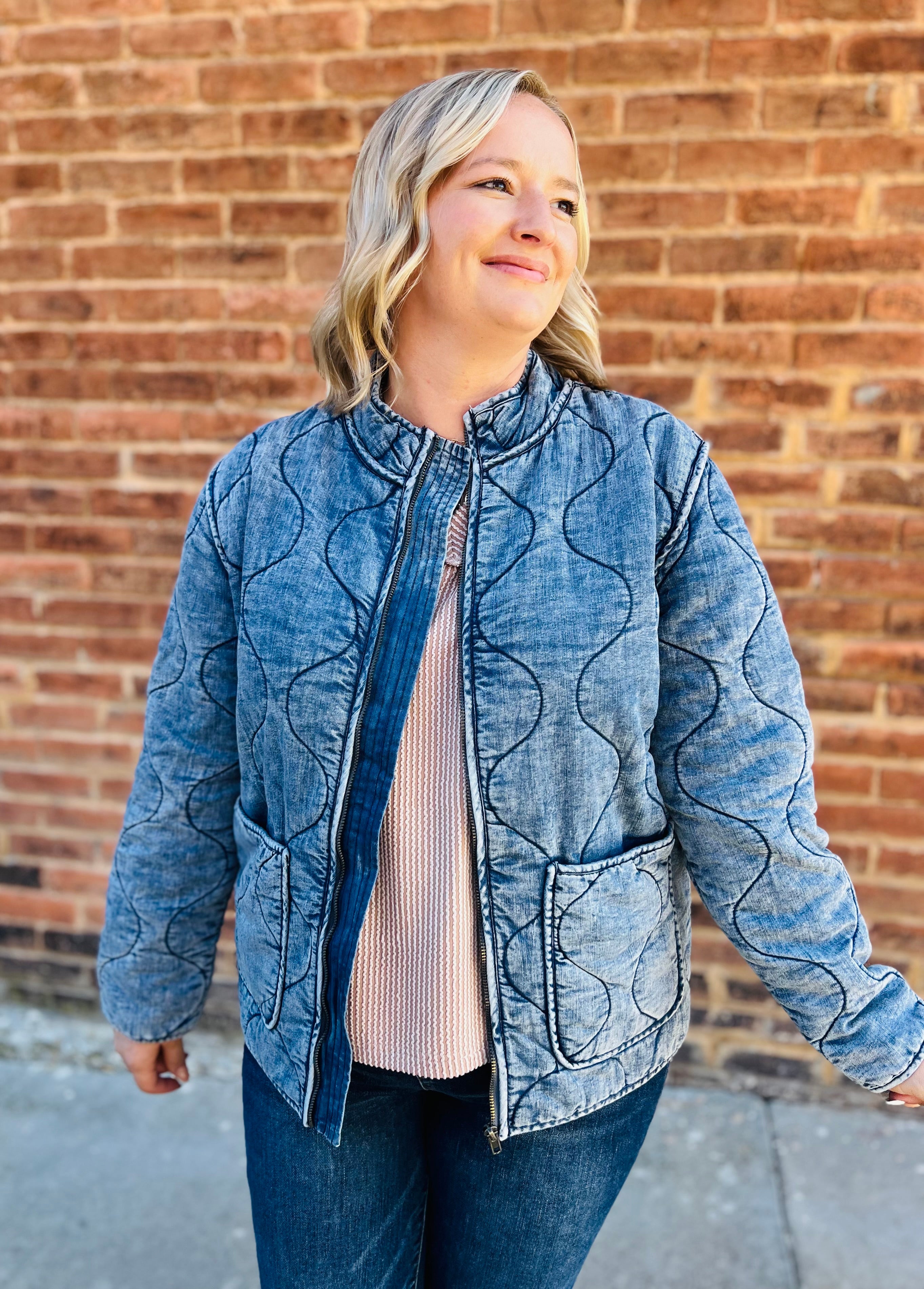 Denim quilted jacket