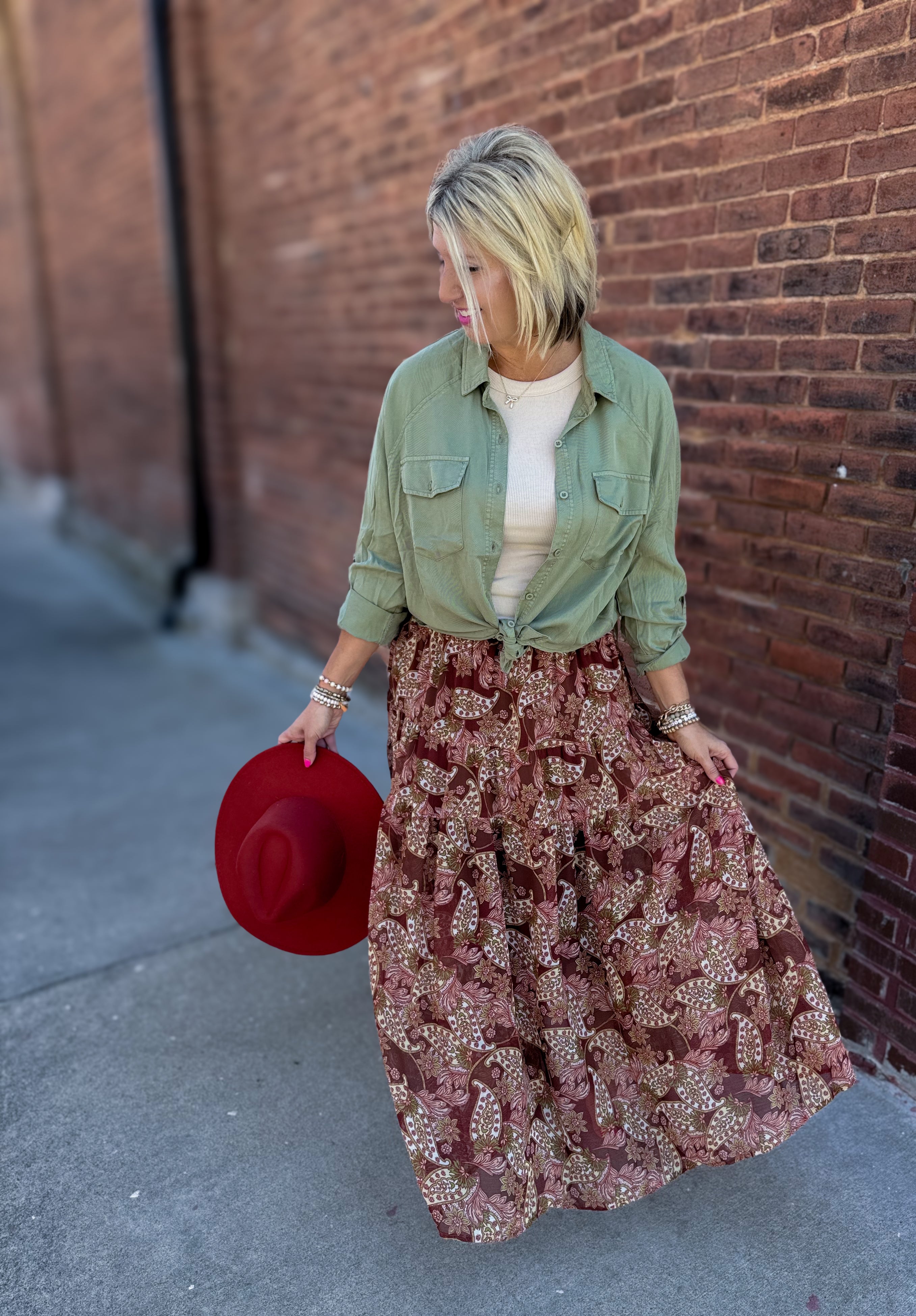 Boho Paisley Maxi Skirt