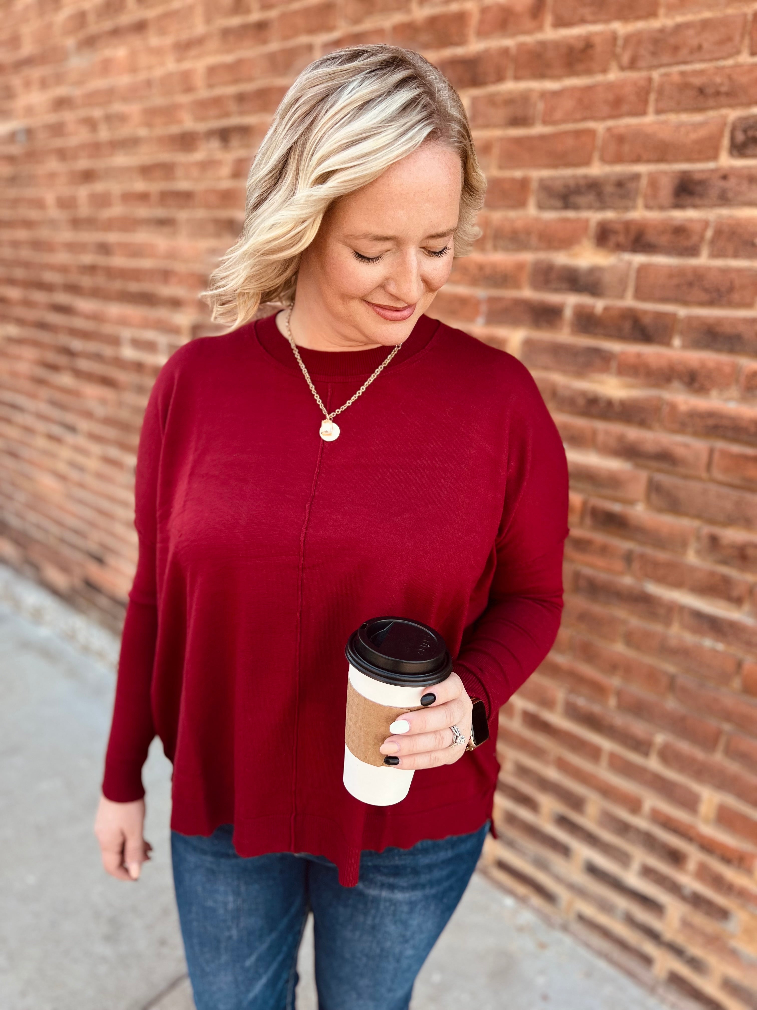 Merlot Round neck sweater